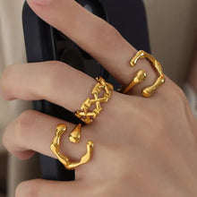 18K Gold-Plated Irregular Open Ring Rings