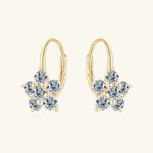 1.2 Carat 925 Sterling Silver Moissanite Flower Huggie Earrings Earrings