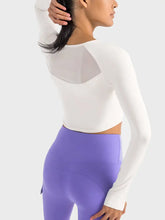 Millennia Square Neck Long Sleeve Cropped Sports Top Woman Activewear