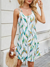 Printed Scoop Neck Cami Dress Turquoise Casual Dresses