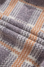 Plaid Button Up Collared Neck Cardigan Woman Outerwear