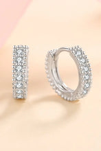 925 Sterling Silver Inlaid Moissanite Huggie Earrings Earrings