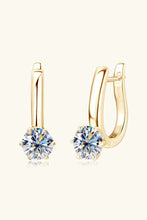 2 Carat Moissanite 925 Sterling Silver Earrings Gold One Size Earrings