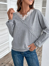 Perfee Lace Detail Long Sleeve Top Woman Blouses
