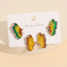 2 Piece Rhinestone Alloy Butterfly Stud Earrings Earrings