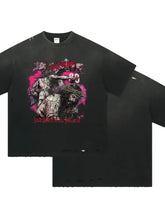 Men's Distressed Detail Round Neck Graphic T-Shirt Mens Tops