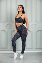 Leopard Cutout Sports Bra and Leggings Set Woman Activewear