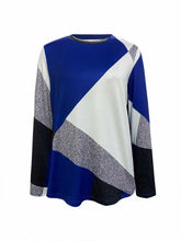 Color Block Round Neck T-Shirt Woman T Shirts