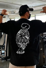 Men's Plus Size Tiger Round Neck Short Sleeve T-Shirt Black Mens Tops