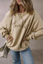 THANKFUL Round Neck Long Sleeve Sweatshirt Woman Sweatshirts