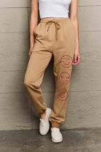 Simply Love Full Size Emoji Graphic Sweatpants Khaki Woman Sweatpants