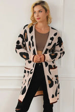 Leopard Open Front Long Sleeve Cardigan Leopard Woman Outerwear