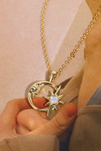 Copper 14K Gold-Plated Moon & Star Shape Pendant Necklace Necklaces