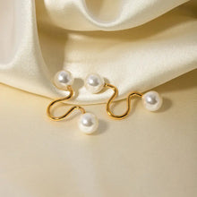 Stainless Steel Imitation Pearl Cuff Earrings Earrings