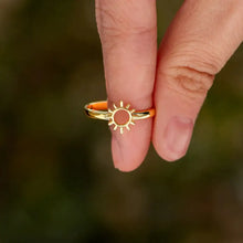 Sun Shape 18K Gold-Plated Ring Rings
