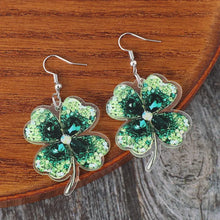 Lucky Clover Acrylic Dangle Earrings Earrings