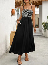Smocked Midi Cami Dress with Pockets Black Casual Dresses