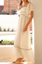 Square Neck Short Sleeve Midi Dress Woman Dress