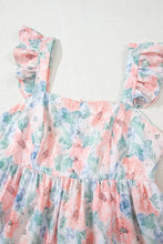 Floral Colorblock Flutter Straps Flowy Dress Casual Dresses