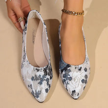 Point Toe Flats Slip-Ons Dusty Blue Woman Loafers