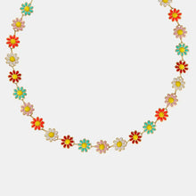 Titanium Steel Oil Drip Flower Necklace Necklaces
