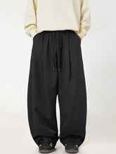 Men's Side Ruched Wide Leg Pants Black Woman Sweatpants