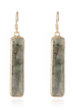 Natural Stone Drop Earrings Gray One Size Earrings