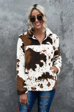 Quarter-Zip Long Sleeve Teddy Sweatshirt White Woman Sweatshirts