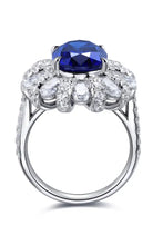 5 Carat Lab-Grown Sapphire Flower Shape Ring Rings