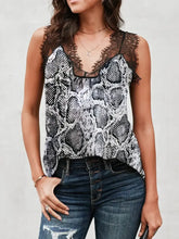 Lace Detail V-Neck Tank Black Tanks & Camis