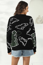 Dinosaur Print Pullover Sweater Sweater Pullovers