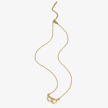 18K Gold-Plated Double Heart Inlaid Zircon Necklace Fashion Jewelry