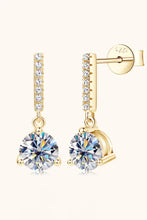 2 Carat Moissanite 925 Sterling Silver Drop Earrings Gold One Size Earrings