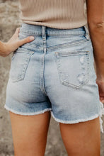 High Waist Raw Hem Denim Shorts Denim Shorts
