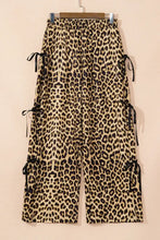 Leopard Bow Tie Elastic Waist Pants Woman Pants