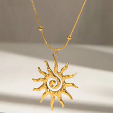 18K Gold-Plated Sun Pendant Necklace Fashion Jewelry
