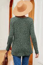 Eyelet Ribbed Round Neck Long Sleeve T-Shirt Woman T Shirts