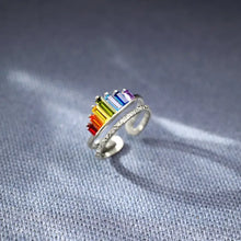 Zircon 925 Sterling Silver Double-Layered Ring Rings