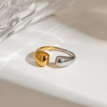 Stainless Steel Two-Tone Open Ring Fashion Jewelry