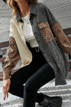Leopard Button Up Drop Shoulder Jacket Woman Outerwear