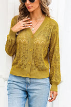Openwork V-Neck Cardigan Woman Outerwear