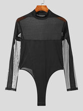 Men's Mesh Long Sleeve Bodysuit Mens Tops