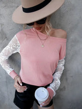 Ivy Lane Lace Detail Round Neck Dropped Shoulder T-Shirt Woman T Shirts