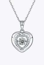 Moissanite Heart Pendant Necklace Silver One Size Necklaces