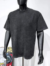 Men's Full Size Round Neck Washed T-Shirt Plus Size Black Mens Tops