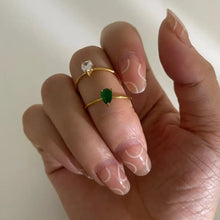 2-Piece 18K Gold-Plated Inlaid Zircon Open Ring Fashion Jewelry