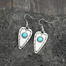 Alloy Turquoise Heart Dangle Earrings Earrings