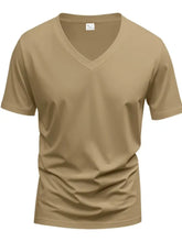 Men's Full Size V-Neck Short Sleeve T-Shirt Plus Size Mens Tops