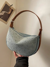 Rhinestone Denim Shoulder Bag Style A One Size Shoulder Bags