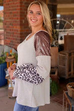 Leopard V-Neck Long Sleeve Top Woman Blouses